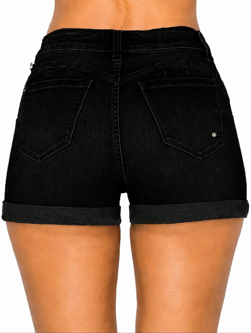 Wax Jean Butt I Love You Women Black High Rise Push Up Denim Shorts Sz L Repreve